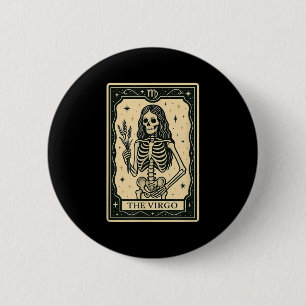 Macaron Rond 5 Cm Carte Virgo Tarot - Sorcière gothique Soky Hallowe