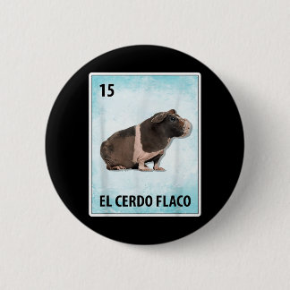 Macaron Rond 5 Cm Cartes de El Cerdo Flaco Mexican Skinny Pig