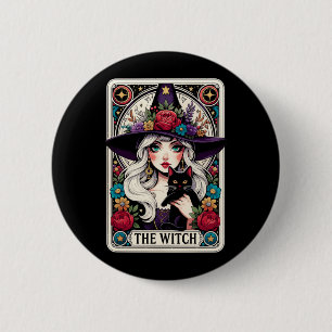 Macaron Rond 5 Cm Cartes de tarot Mens The Witch pour Halloween goth