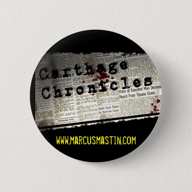 Macaron Rond 5 Cm Carthage fait la chronique du Pin (Devant)