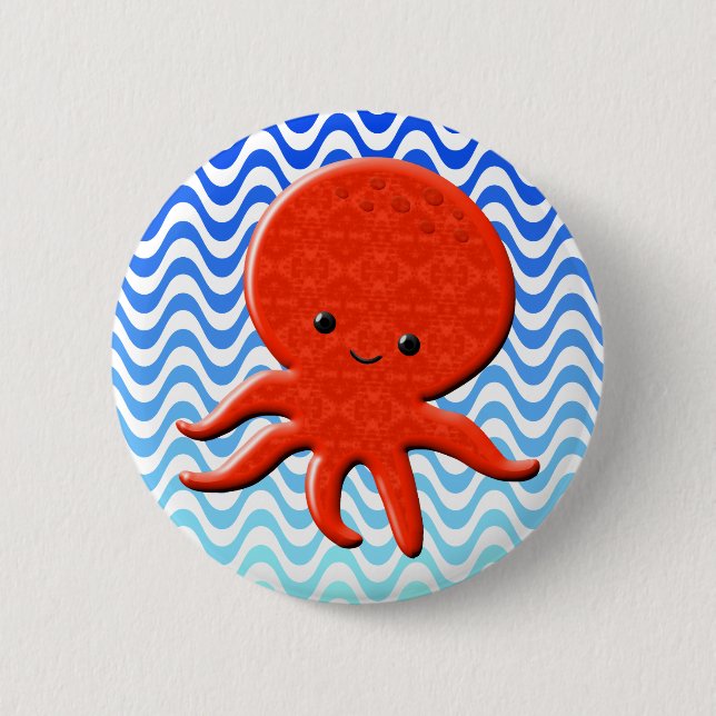 Macaron Rond 5 Cm Cartoon bleu épaisse (Devant)