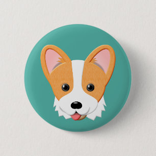 Macaron Rond 5 Cm Cartoon Corgi