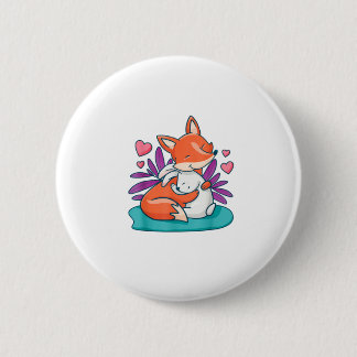 Macaron Rond 5 Cm Cartoon Fox lapin lapin Hug Amis Aimer Pâques A