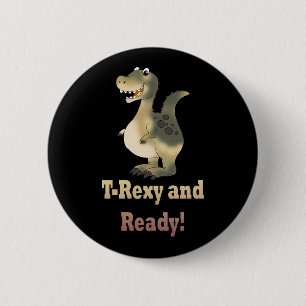 Macaron Rond 5 Cm Cartoon T-Rexy et Ready Dino