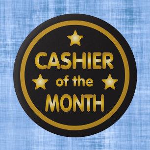 Macaron Rond 5 Cm Cashier of the Month Gold