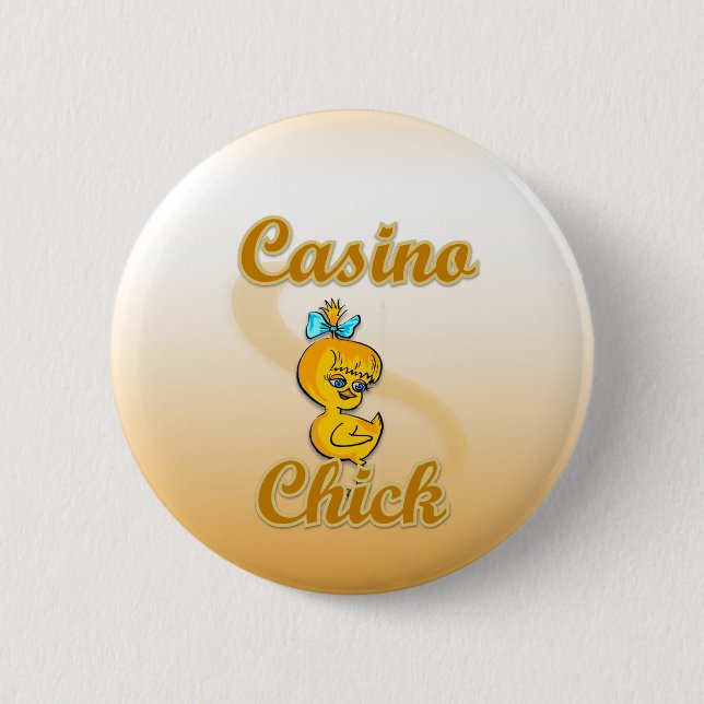 Macaron Rond 5 Cm Casino Chick (Devant)