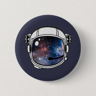 Macaron Rond 5 Cm Casque d'astronaute spatiale