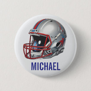 Macaron Rond 5 Cm Casque de football motivationnel inspirant Nom