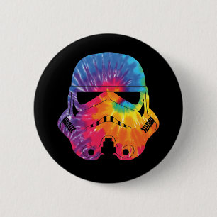 Macaron Rond 5 Cm Casque de Stormtrooper Tie Dye Arc-en-Ciel