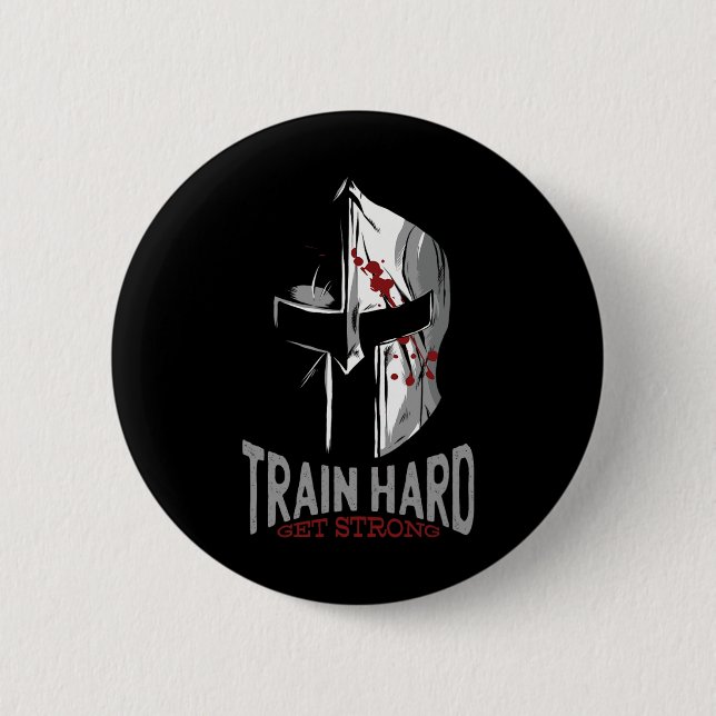 Macaron Rond 5 Cm Casque Spartan Sparta Gym Motivation Cadeau (Devant)