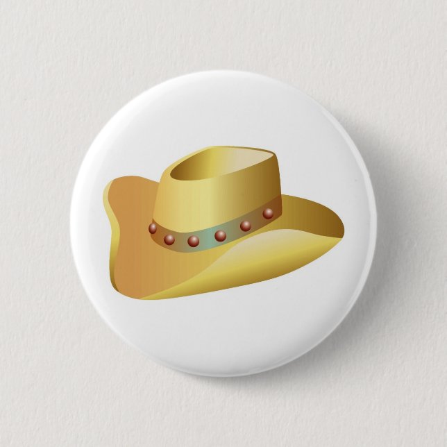 Macaron Rond 5 Cm Casquette blanc Cowboy (Devant)