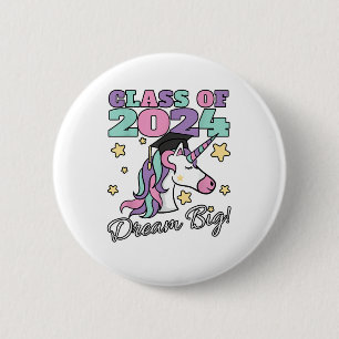 Macaron Rond 5 Cm Casquette de remise des diplômes Licorne Magique C