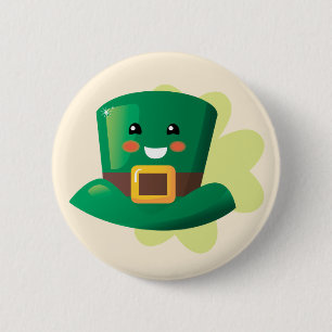 Macaron Rond 5 Cm Casquette heureux de la Saint Patrick