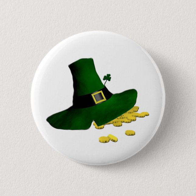 Macaron Rond 5 Cm Casquette Leprechaun (Devant)