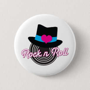 Macaron Rond 5 Cm Casquette Rock n Roll