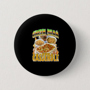 Macaron Rond 5 Cm Casserole de haricot vert de Thanksgiving Bootleg