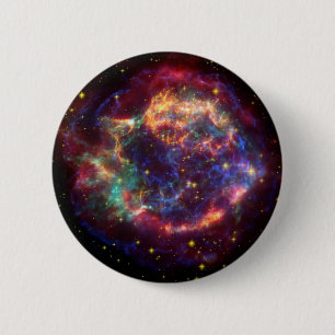 Macaron Rond 5 Cm Cassiopeia Galaxy Remnant Supernova