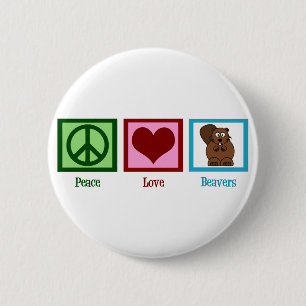Macaron Rond 5 Cm Castors Peace Love