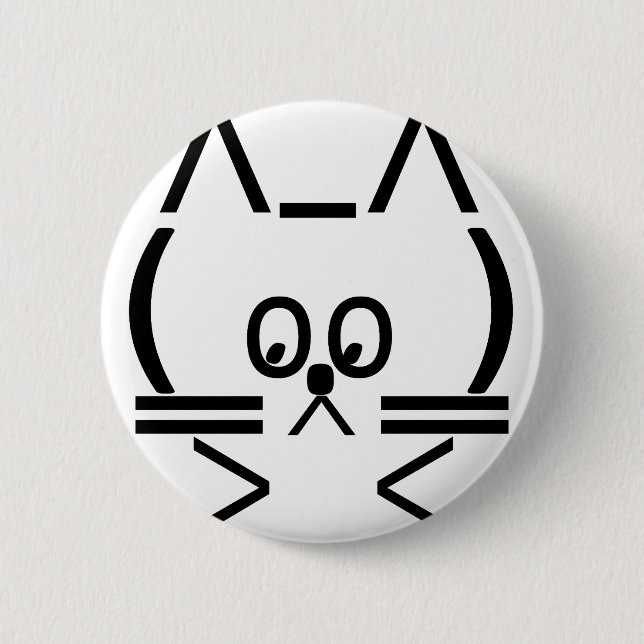 Macaron Rond 5 Cm Cat ASCII (Devant)
