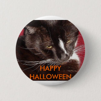 MACARON ROND 5 CM CAT DE HALLOWEEN