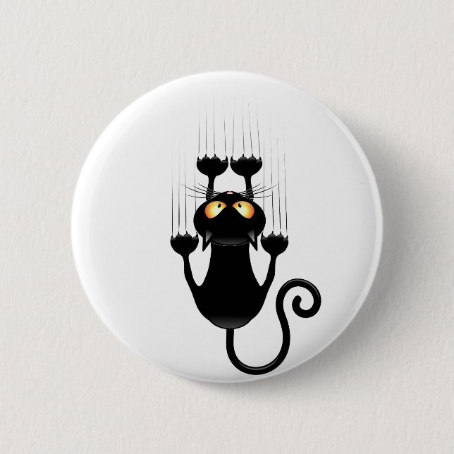Macaron Rond 5 Cm Cat Falling down fun dessin personnage (Devant)