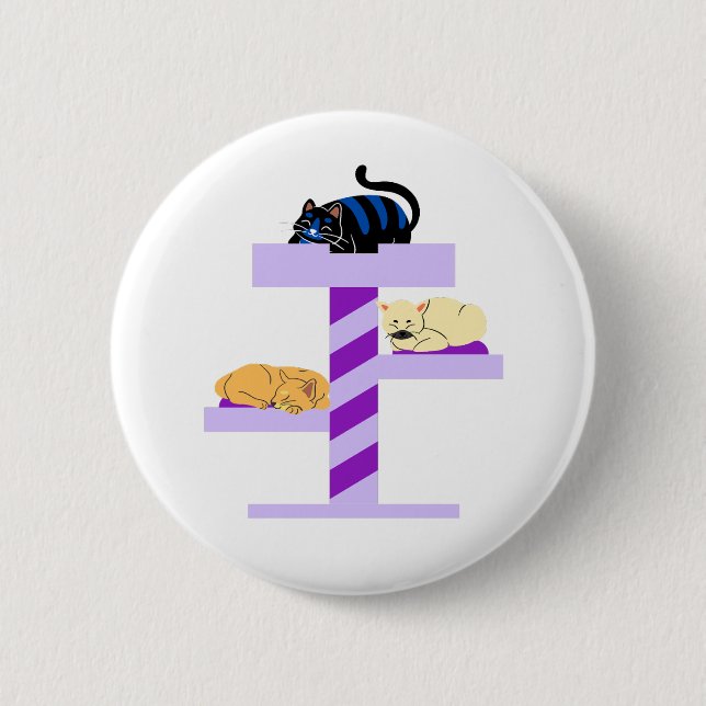 Macaron Rond 5 Cm Cat Napping (Devant)