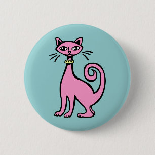 Macaron Rond 5 Cm Cat rétro