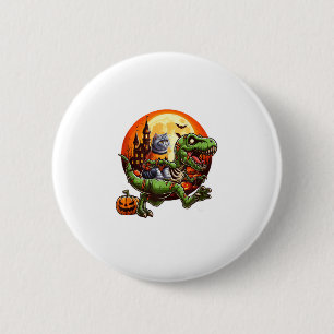 Macaron Rond 5 Cm Cat Riding Horreur T-rex Comme Zombie Halloween En