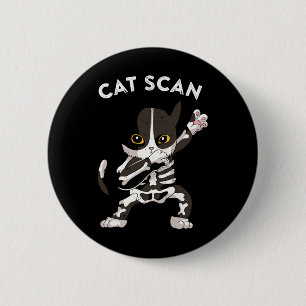 Macaron Rond 5 Cm Cat Scan Ct Scan Funny Cat X-ray Pun mème Rad Tech