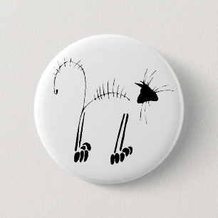 Macaron Rond 5 Cm Cat Skeleton