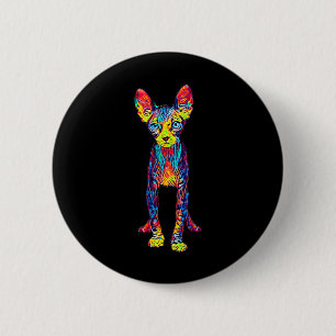 Macaron Rond 5 Cm Cat Sphynx Drôle Amoureux des chats Cadeaux Pour H