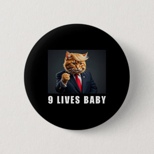 Macaron Rond 5 Cm Cat Trump 9 Lives Baby Trump 2024 Victoire remport
