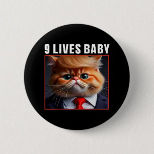 Macaron Rond 5 Cm Cat Trump 9 Vit Ba Drôle Mème Trump