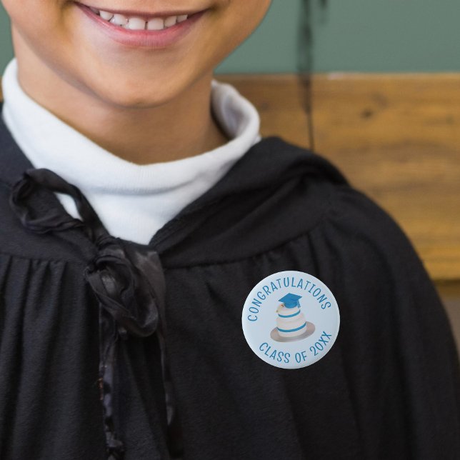 Macaron Rond 5 Cm Catégorie de diplôme Favoriser Félicitations Bouto (Congratulate the graduate with this cute button! Just add the Class of Year)