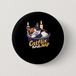 Macaron Rond 5 Cm Catflix Et Nidification - Illustration De Relaxati