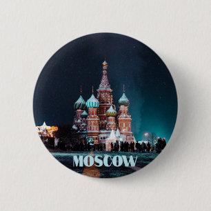 Macaron Rond 5 Cm Cathédrale Saint-Basile de Moscou Russie