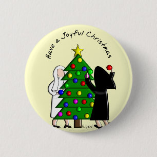 Macaron Rond 5 Cm Catholic Nun Art Christmas Cards & Gifts