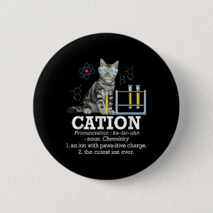 Macaron Rond 5 Cm Cation - Chimie amusante Humour Science Enseignant