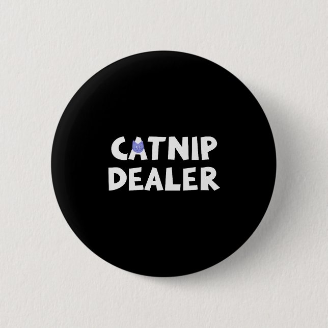 Macaron Rond 5 Cm Catnip Er Funny Cat  (Devant)