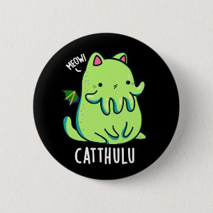 Macaron Rond 5 Cm Catthulu Funny Cthulhu Chat Puns Dark BG