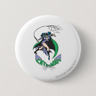 Macaron Rond 5 Cm Catwoman & Logo Green