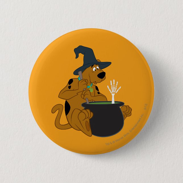 Macaron Rond 5 Cm Cauldron de sorcière Scooby-Doo (Devant)