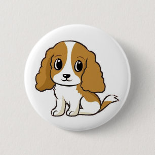 Macaron Rond 5 Cm cavalier kcs blenheim dessin animé