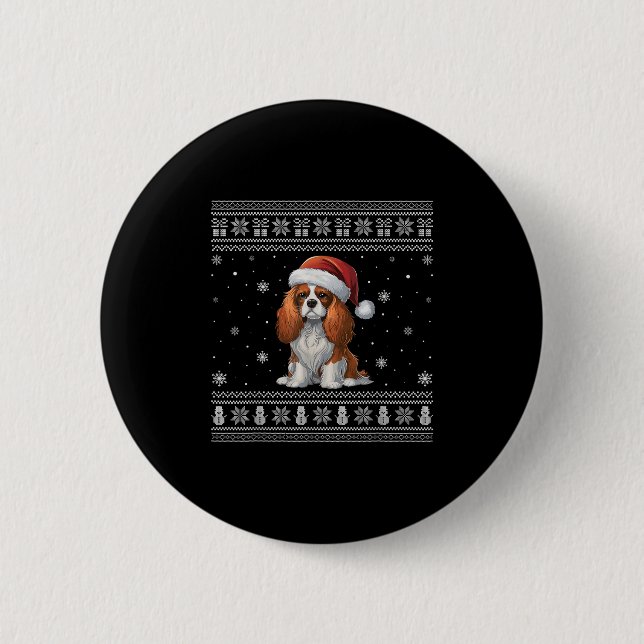 Macaron Rond 5 Cm Cavalier King Charles Amoureux de les chiens espag (Devant)