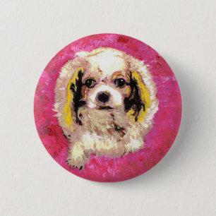 Macaron Rond 5 Cm Cavalier King Charles Spaniel