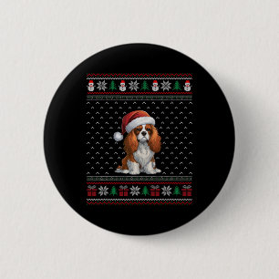 Macaron Rond 5 Cm Cavalier King Charles Spaniel Chien Portant Père N