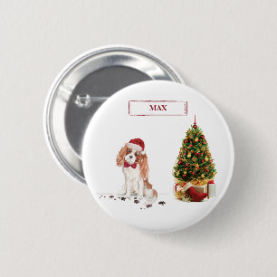 Macaron Rond 5 Cm Cavalier King Charles Spaniel Funny Christmas Chie