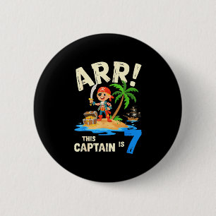 Macaron Rond 5 Cm Ce capitaine est un pirate de 7 arr 7e anniversair
