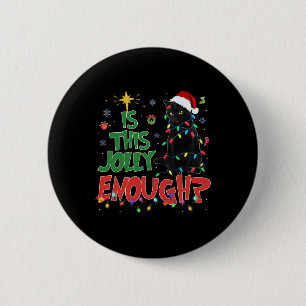 Macaron Rond 5 Cm Ce Jolly Assez Chat Noir Joyeux Arbre de Noël L