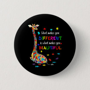 Macaron Rond 5 Cm Ce qui vous rend différents Giraffe Maman Autisme